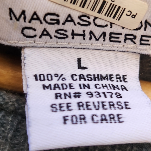 MAGASHONI Women's Sweater Large Green 100% Cashmere Quiet Luxury Lightweight - Picture 3 of 8